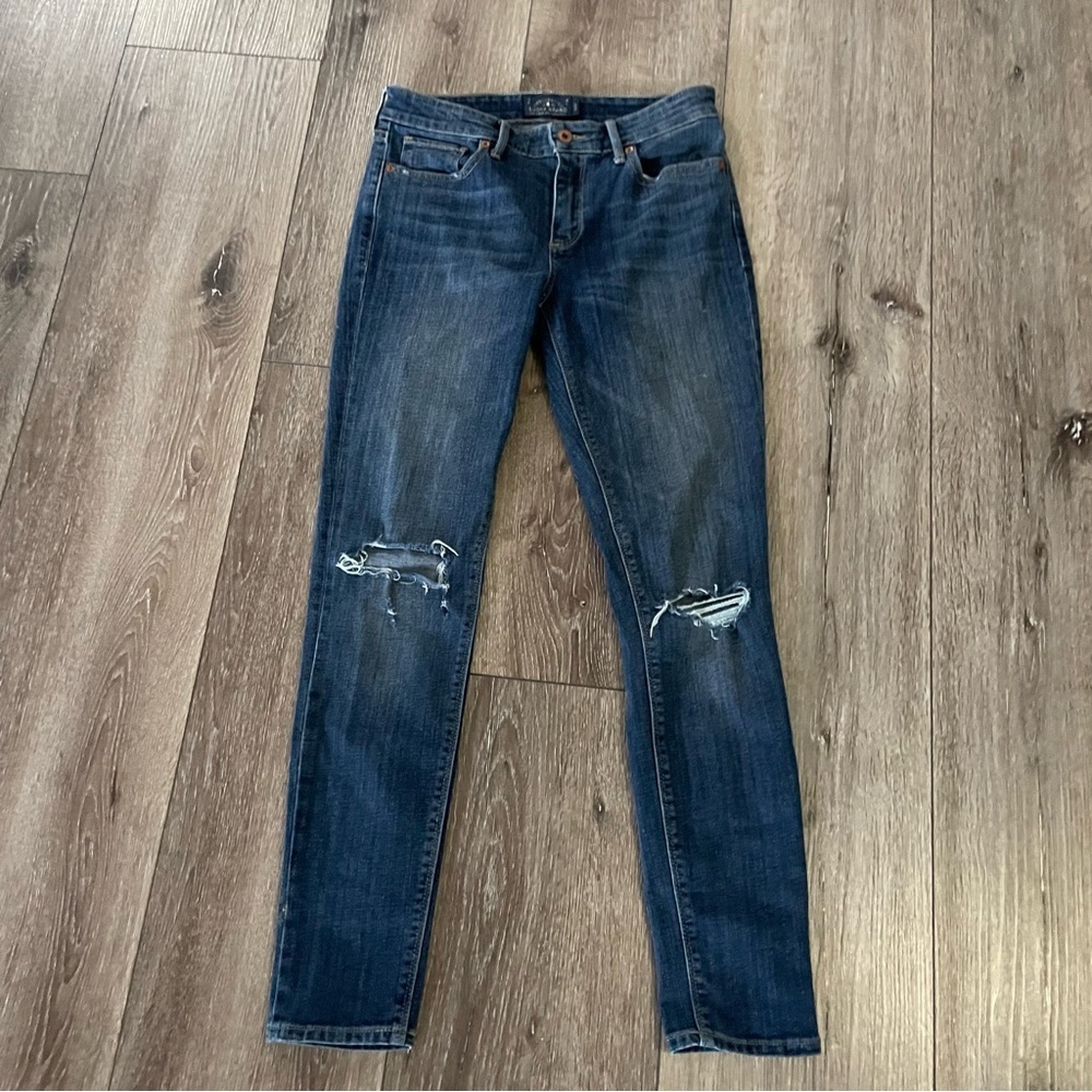 Lucky Brand Ava Skinny Distressed Denim Jeans Medium Wash Size 4/27